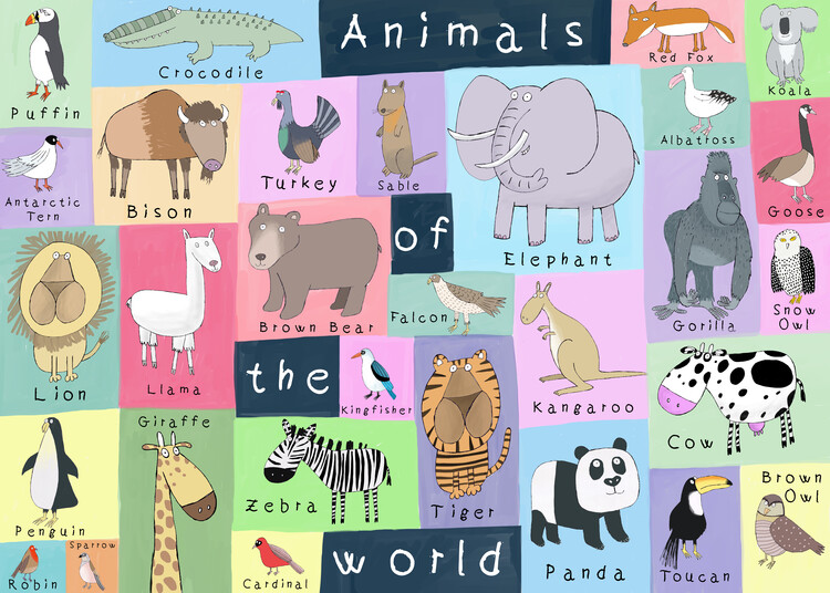 Canvas Print Animals of the World