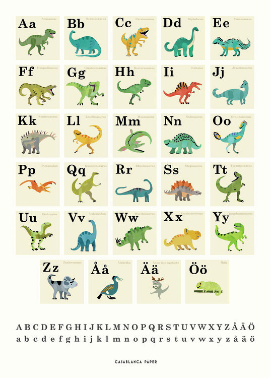 Poster Alfabet Dinosaurier