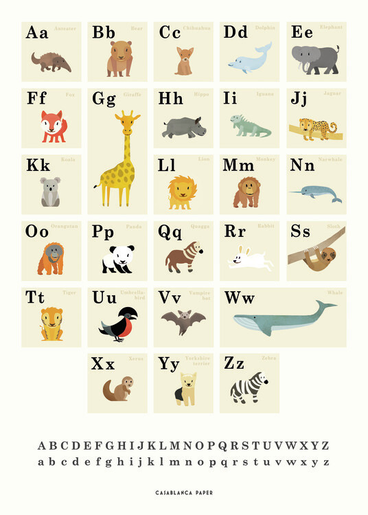 Poster Alphabet Animals