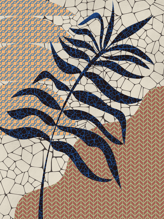 Schilderij op canvas Palm Leaf Mosaic Design