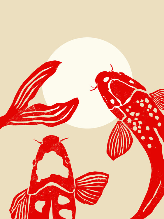 Плакат Red Koi Fishes