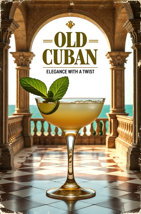 Plakát Retro Old Cuban Art: Timeless Minty Sophistication