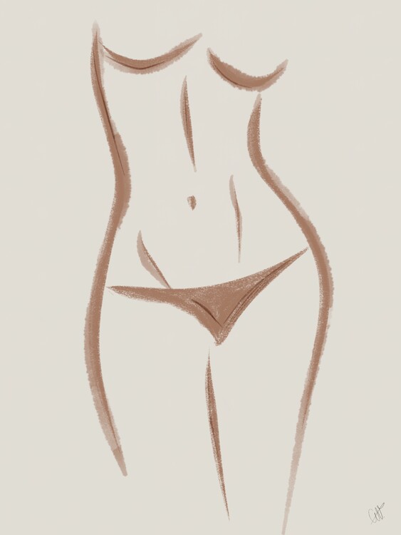 Poster Woman 4 - Pantone 2025 Mocha Mousse