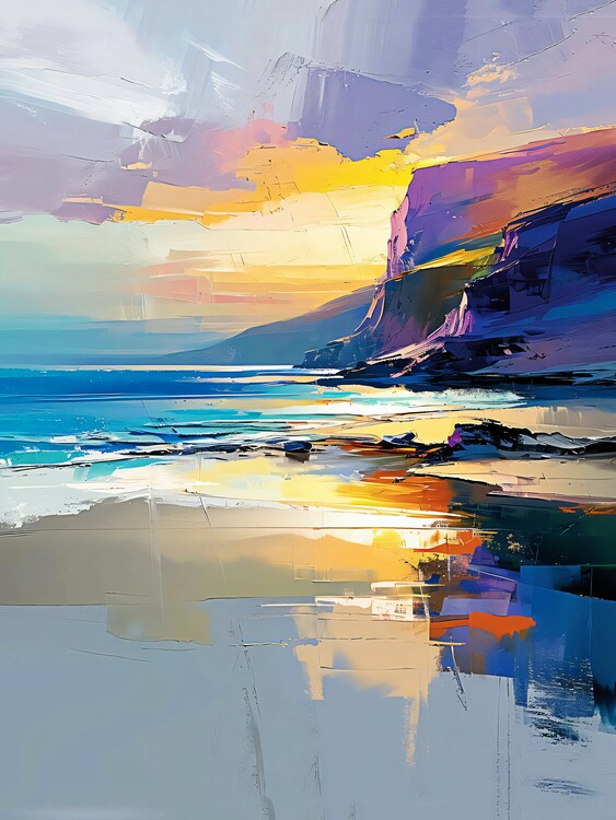 Juliste Coastal sunset with bold Abstract wall decor for any room