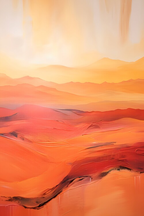 Poster Abstract Desert Sunset Landscape, customised wall decor