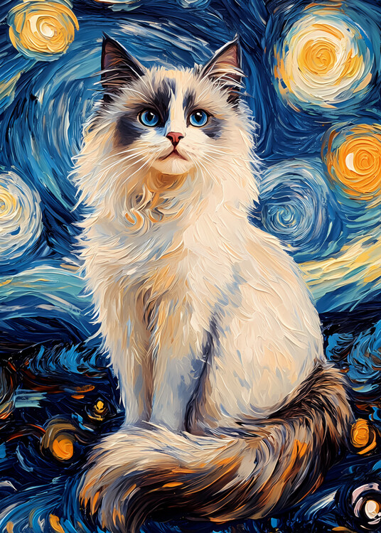 Poster acrylic painting - cat