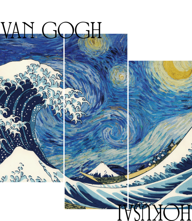 T-shirt Katsushika Hokusai ft. Van Gogh - The Wave