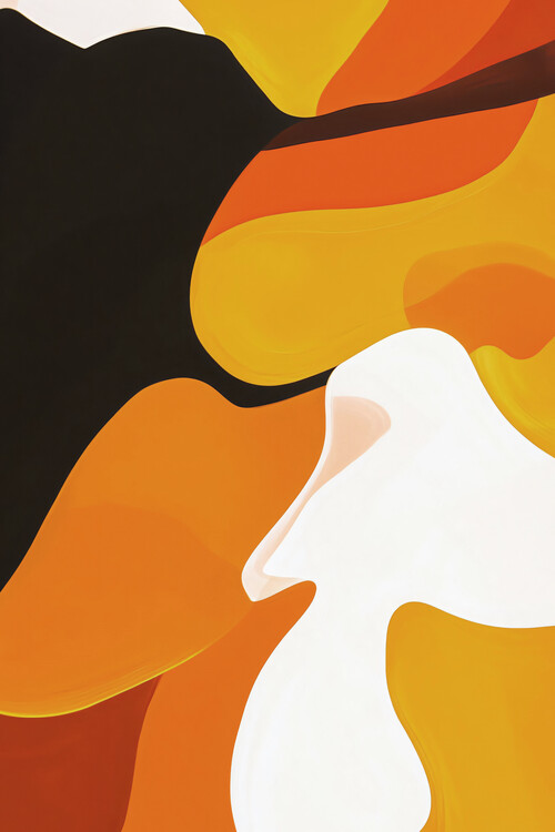 Juliste abstract orange painting, framed Wall Decor for Room