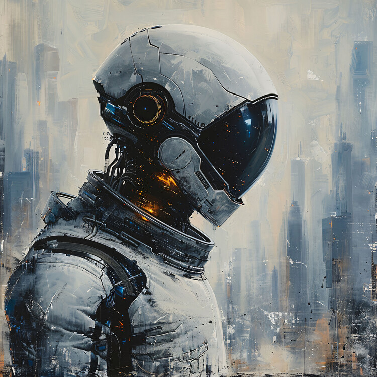 Poster Man in a white space, figurative wall decoration ideas