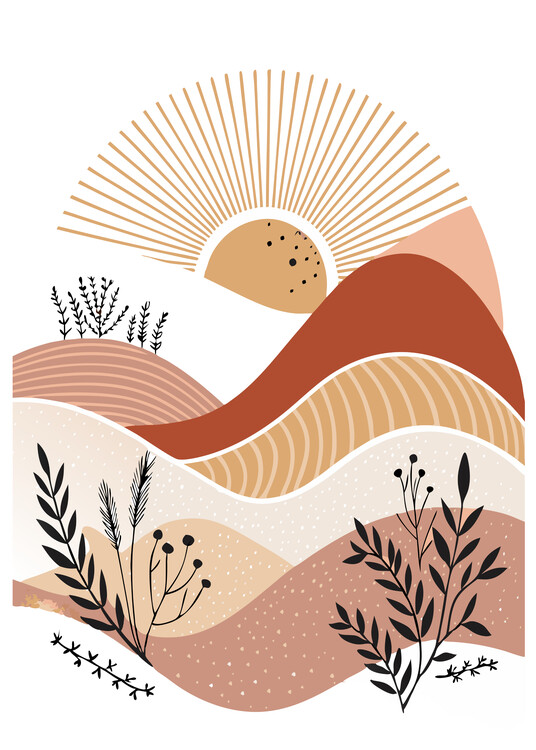 Poster Abstract Sunset Landscape