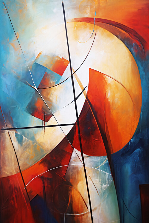 Poster Shapes and Lines  Abstract Art, wall decor for bedroom