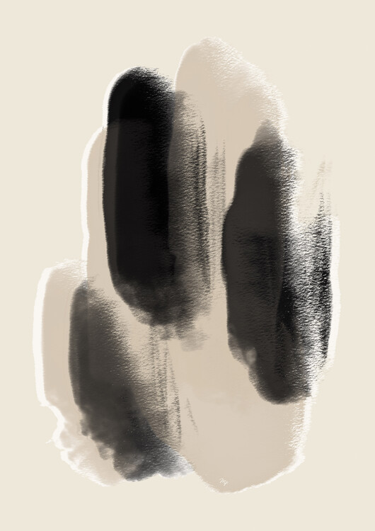 Poster Beige Paint Dots
