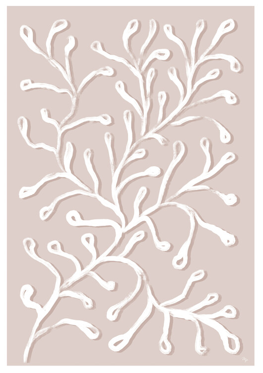 Plakát Beige White Coral Plant