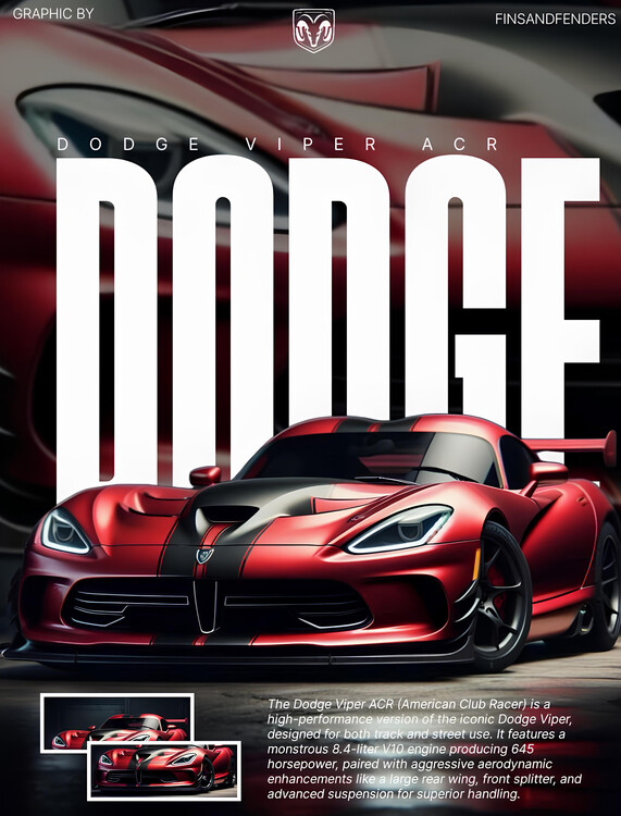 Plakát DODGE VIPER ACR: American Venom - Raw Power Unleashed