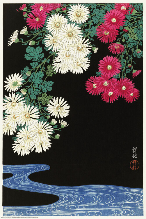 Poster Ohara Koson - Chrysanthemum and Running Water
