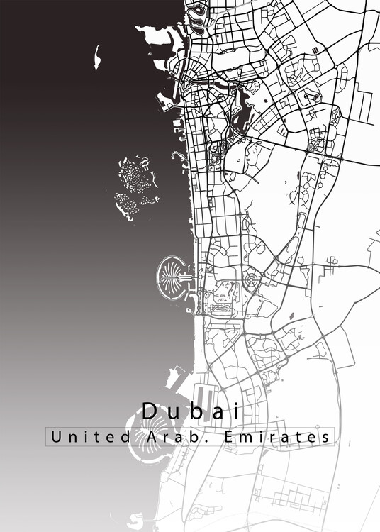 Плакат Dubai United Arab. Emirates City Map white