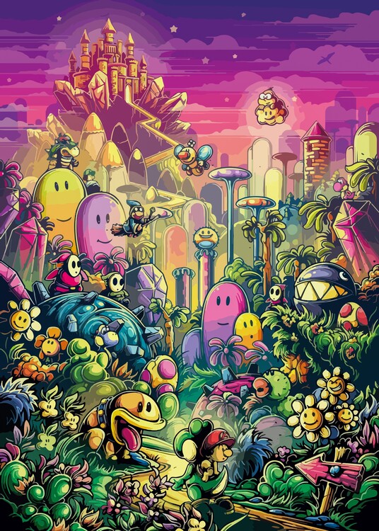 Poster mushroom garden - Super mario bros
