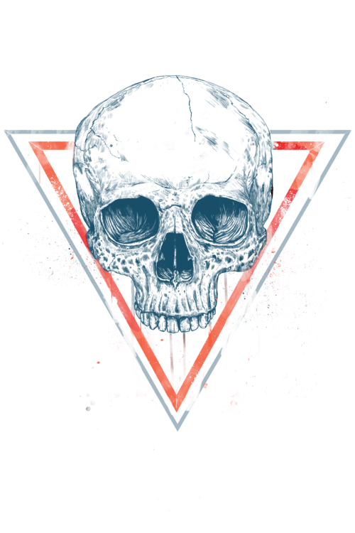 T-shirt Skull In Triangles