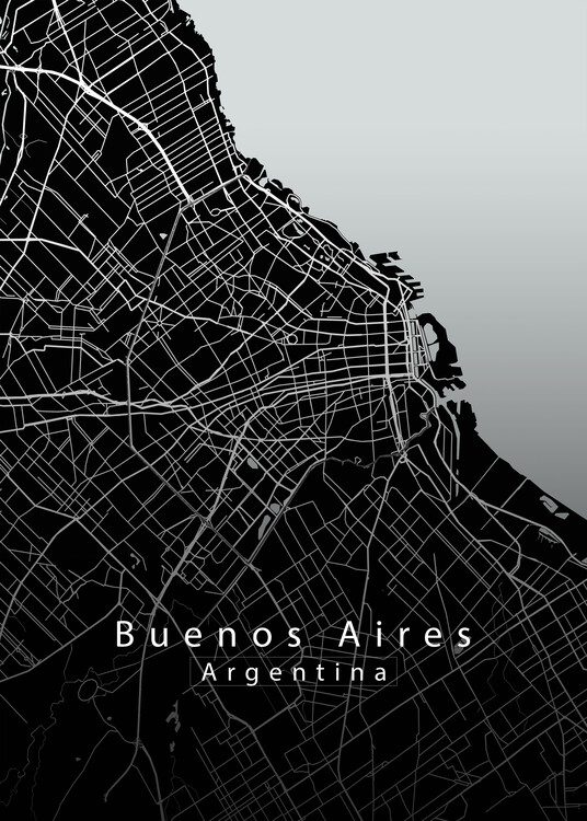Плакат Buenos Aires Argentina City Map black