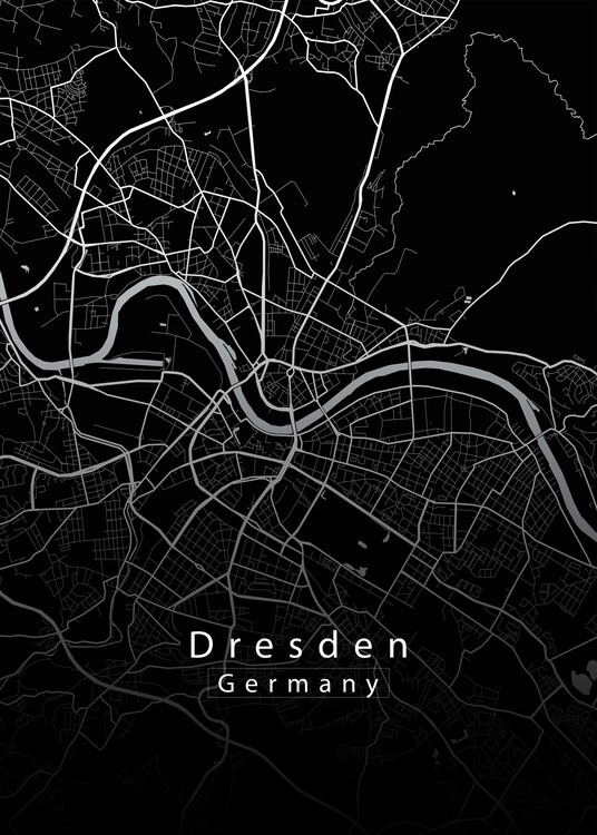 Αφίσα Dresden Germany City Map black