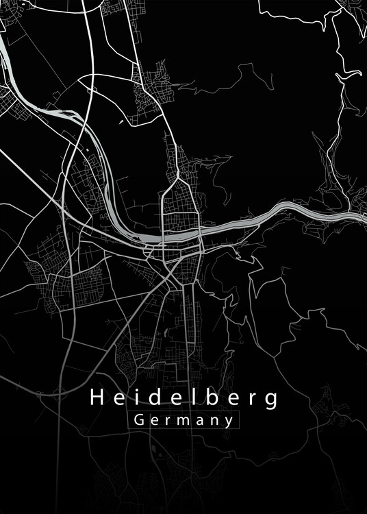 Αφίσα Heidelberg Germany City Map black