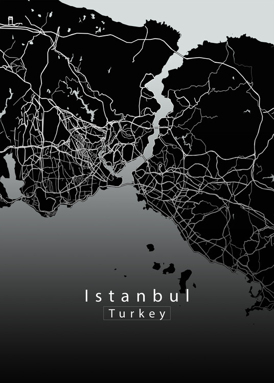 Αφίσα Istanbul Turkey City Map black