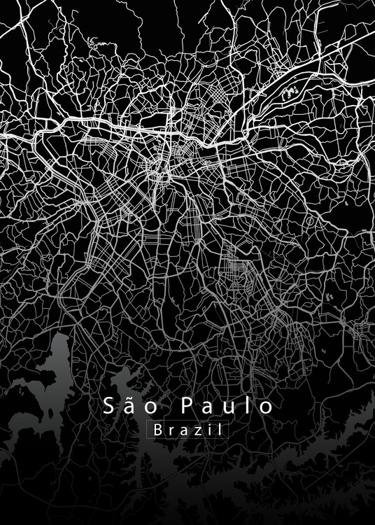 Αφίσα Sao Paulo Brazil City Map black