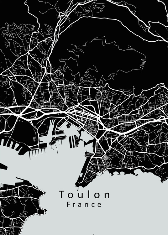 Αφίσα Toulon France City Map black