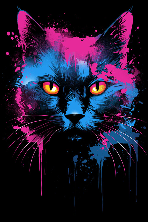 Poster Splatter cat