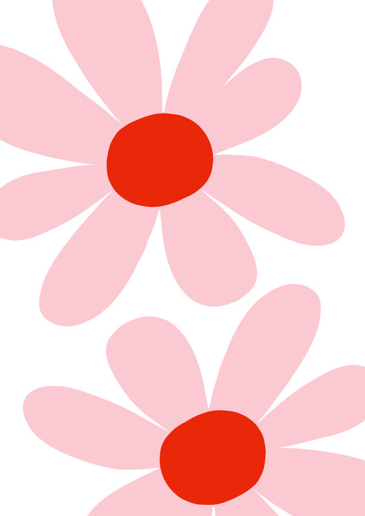 Poster Pink Daisy Flowers