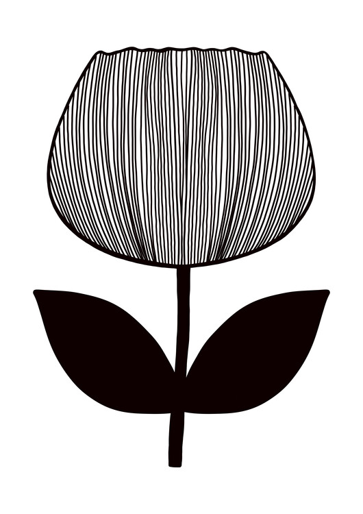 Poster Tulip flower Line Art