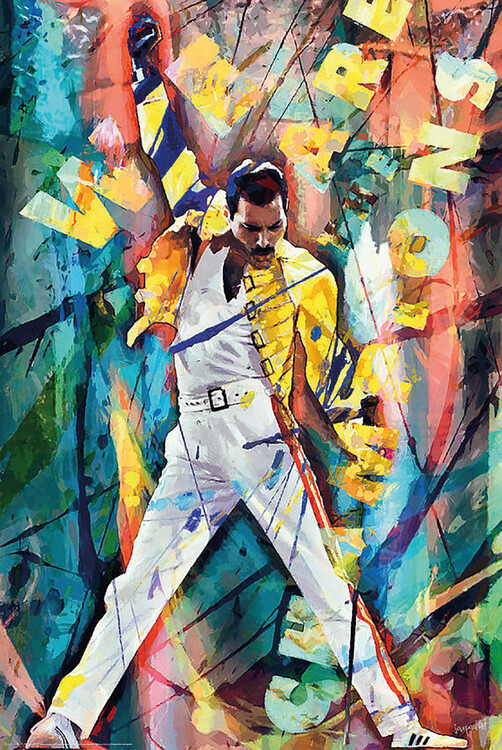 Poster Cubistic portrait of a singer