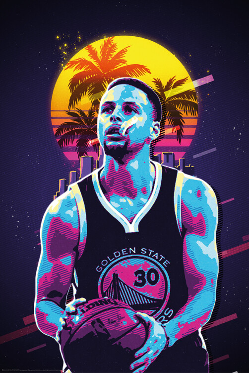 Poster Basketball Player Retro 80s