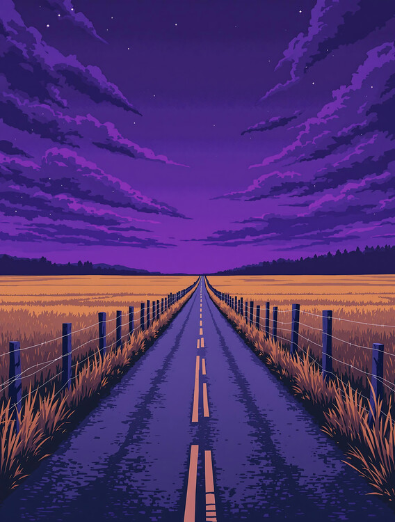 Plakát The Endless Road Beneath Violet Skies