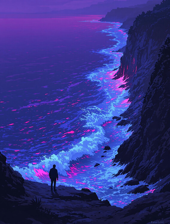 Plakát Whispers Beneath the Neon Glow