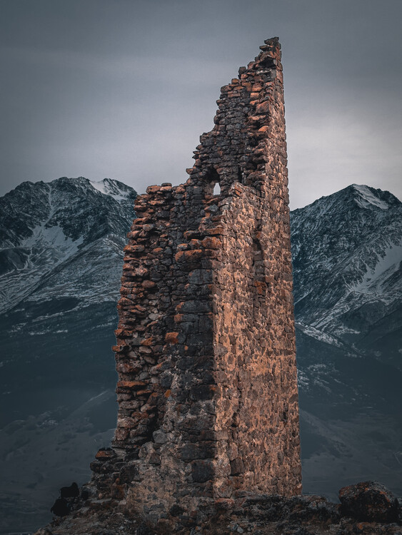 Poster Tower in the mountains