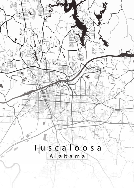 Αφίσα Tuscaloosa Alabama City Map white