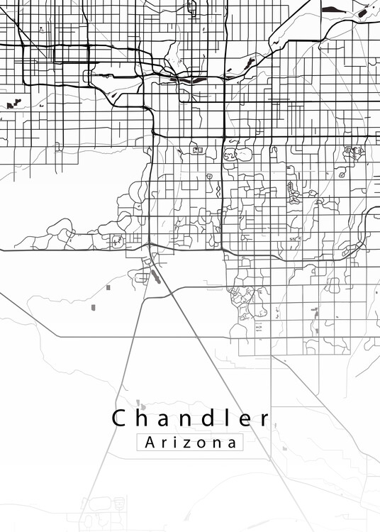 Poster Chandler Arizona City Map white
