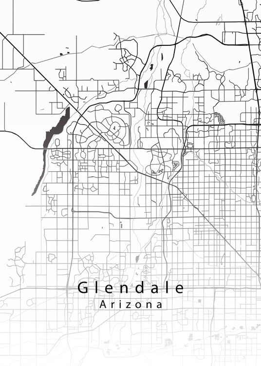 Poster Glendale Arizona City Map white