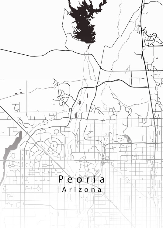 Poster Peoria Arizona City Map white