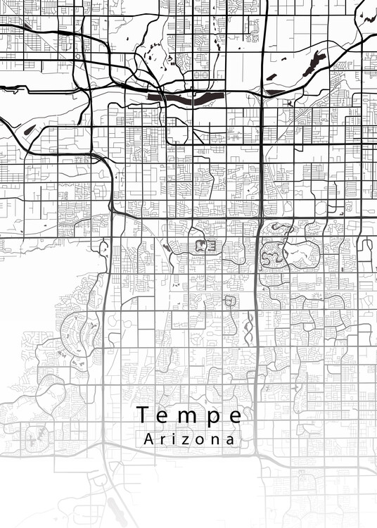 Poster Tempe Arizona City Map white