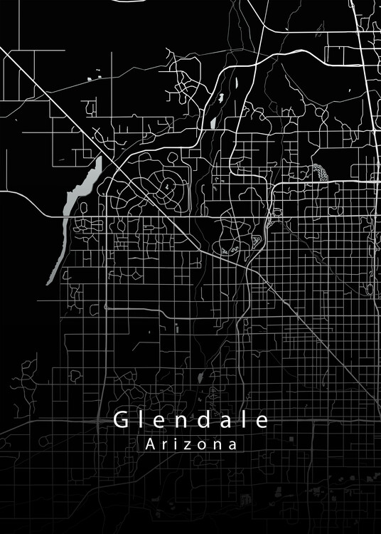 Poster Glendale Arizona City Map black
