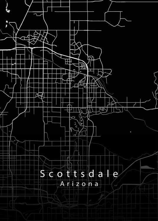 Poster Scottsdale Arizona City Map black