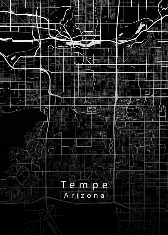 Poster Tempe Arizona City Map black