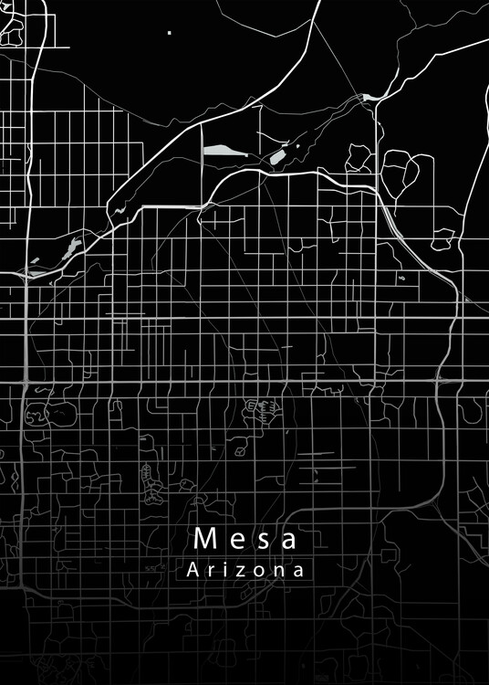 Poster Mesa Arizona City Map black
