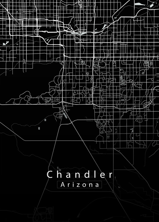 Poster Chandler Arizona City Map black