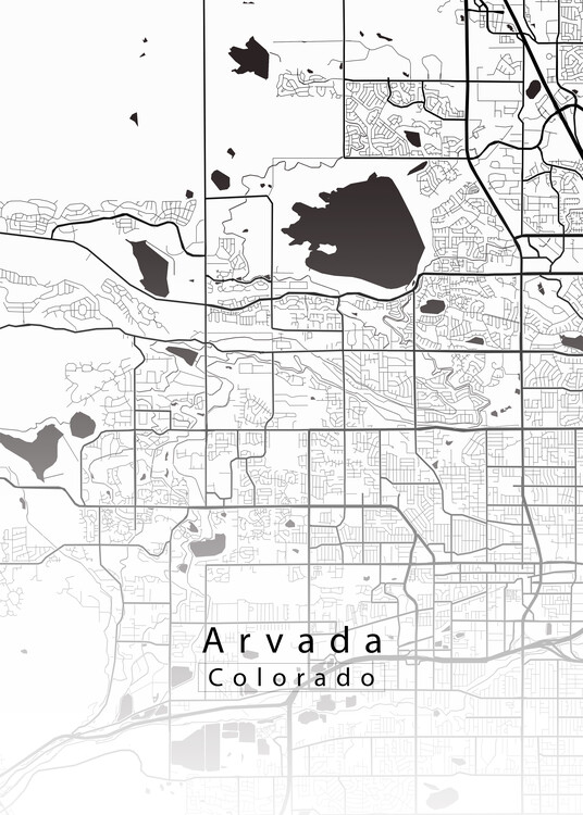 Poster Arvada Colorado City Map white