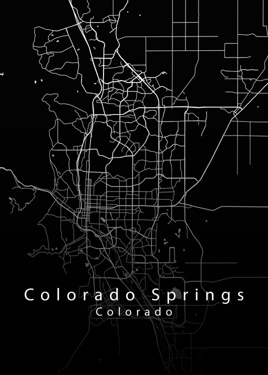 Poster Colorado Springs Colorado City Map black