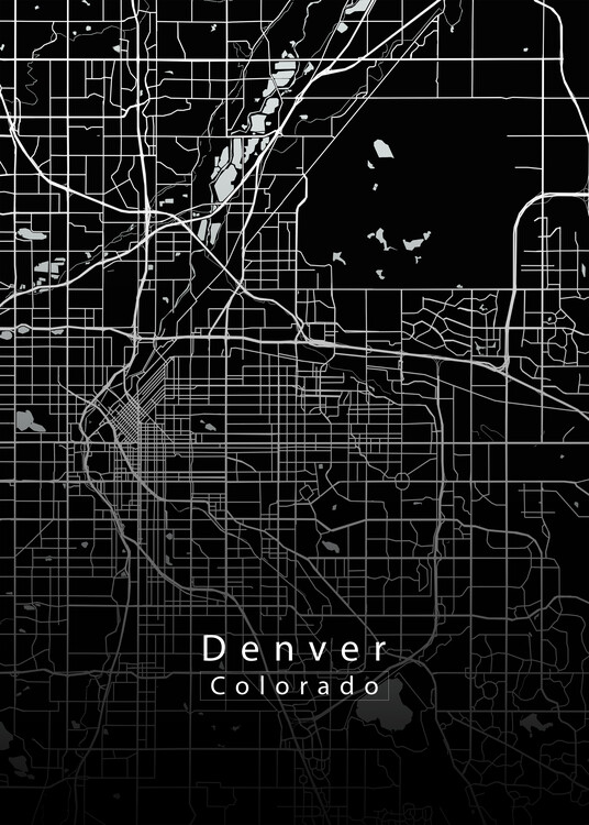 Poster Denver Colorado City Map black