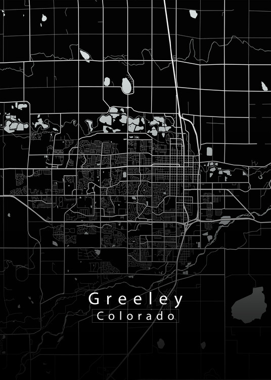 Poster Greeley Colorado City Map black